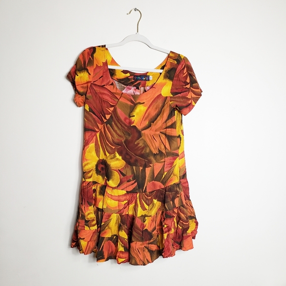 Jams World Dresses & Skirts - Jam's World floral short sleeved ruffle hem dress